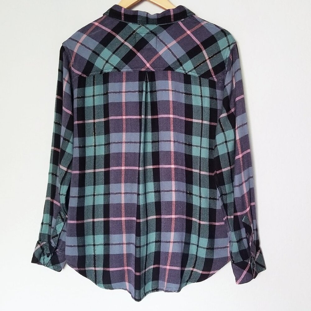 Rails Hunter Teal Navy Pink with Lurex Button dow… - image 4